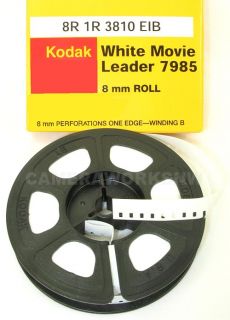 50 Feet of White Film Leader for Regular 8mm Films