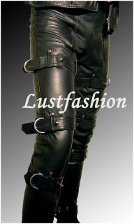 Gay Leather Pants Black Lockable Leather Trousers NÈW