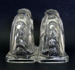Pair of Glass Lee Smith Horse Head Bookends