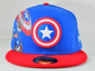 Captain America New Era Materialize Blue 59Fifty Fitted Cap