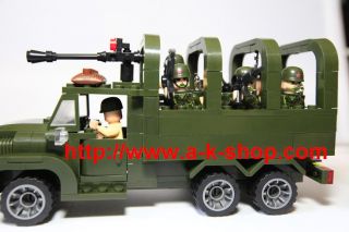 Military Base Set Army Truck Soldier Figure Sniper Gun Compatible Lego