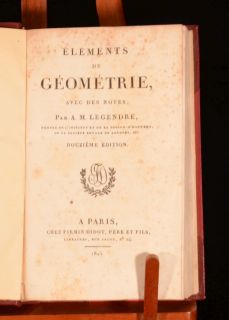 1823 Elements de Geometrie A M Legendre Douzieme Edition
