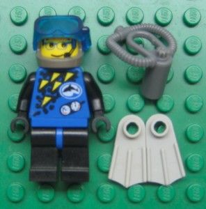 Lego Scuba Diver Minifig Lot Town City Underwater Man