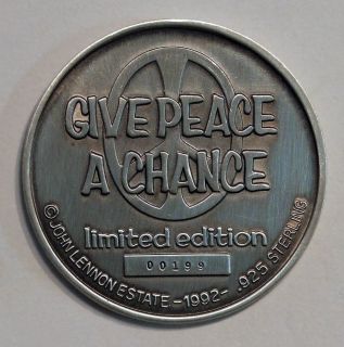 Beatles John Lennon 925 Silver RARE Medal Edition Low Serial 199 10