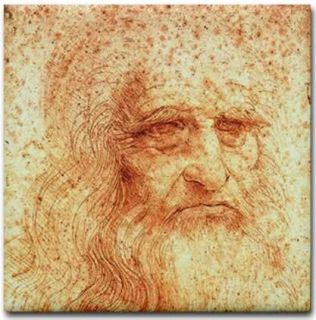 Leonardo Da Vinci Self Portrait Ceramic Art Tile Coastr