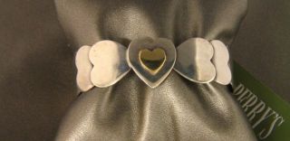 Leonore Doskow Sterling 14kt Gold Heart Cuff Bracelet