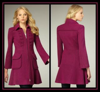 Nanette Lepore Provacative Coat 10 L UK 12 14 $528 A Line Pink Knit