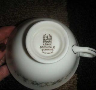 Lenox Brookdale China Footed Cup Saucer Set S
