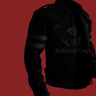 Resident Evil 6 Leon s Kennedy Black Biker Slim Fit Genuine Leather