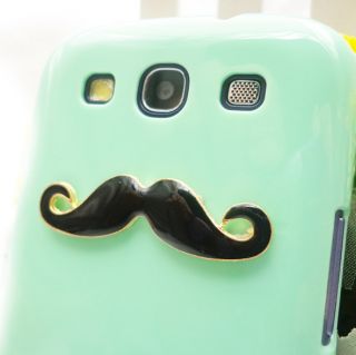Black LEON Chaplin Sexy 3D Mustache Green Case Cover For Samsung
