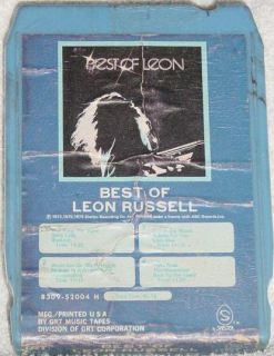 Leon Russell Vintage 8 Track Tape Stereo Music Song Cartridge Cassette