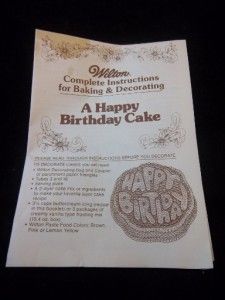 Birthday Cake Pan Jello Mold 1980 Crazy Bubble Letters Kids Vintage