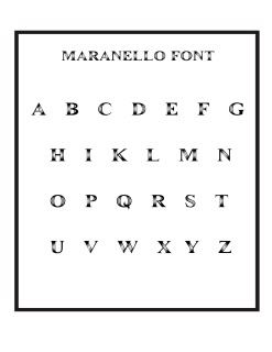 sample of upper maranello font so you may see how the engraved letters