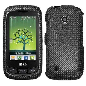 Black Crystal Bling Hard Case Cover for LG Cosmos Touch VN270