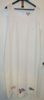 Leslie Fay Womans White Linen Dress Suit Size 3X