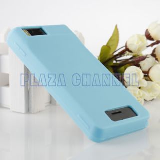 Light Blue Soft Silicone Case Cover Skin for Motorola Droid x X2 MB870