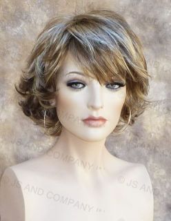 Short Wavy Wig Stunning Golden Ash Brown Blonde Mix H12 613 LN