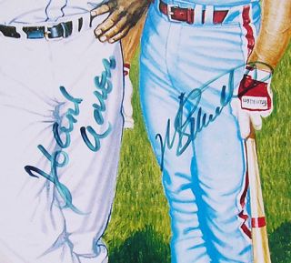 500 HOME RUN HITTERS RON LEWIS SIGNED 21 X 38 LITHOGRAPH (11) MANTLE