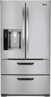 LG 25 CU ft French Door Refrigerator Stainless Steel 2 Freezer Door