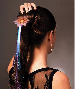 optic clip on hair light lights up extensions extension party 4 colors