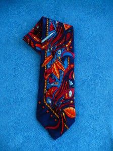 Rush Limbaugh 100 Silk Colorful Abstract Design Neck Tie w Chain Super