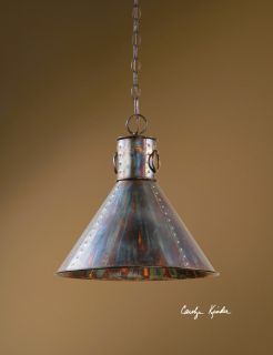 Pendant Light Hanging Chandelier Industrial Lighting Oxidized Metal