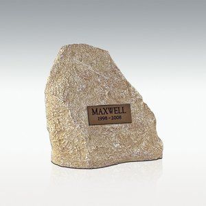 Limestone Rock Medium Pet Cremation Urn   Engravable   