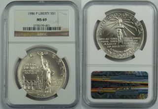 1986 P NGC MS69 Liberty Silver Dollar Coin