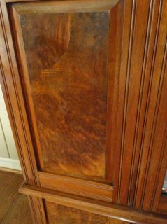 Antique English Victorian Mahogany Wardrobe Armoire Closet Mirror