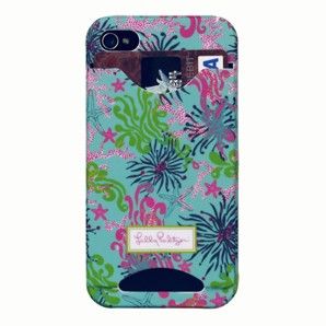 Lilly Pulitzer iPhone Case Cover 4 4S with Credit Card I D Slots Dirty