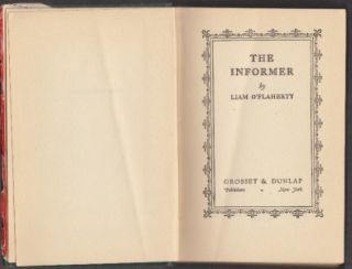 1925 THE INFORMER   LIAM OFLAHERTY 1ST/FIRST EDITION IRISH GANGSTERS