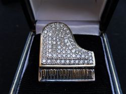 Liberace Gold and Diamond Piano Personal Ring