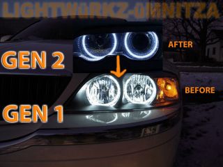 Lincoln LS 00 02 Headlights Angel Eyes Demon Eyes Halo LED DRL HID