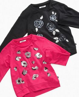DKNY Kids Shirt, Girls Sequin Popover Tops   Kids Girls 7 16