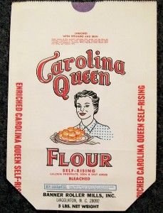 Vintage Flour Sack Bag 5 Pounds Carolina Queen Lincolnton