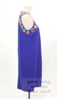 Tom and Linda Platt Purple Multicolor Jeweled Trim Dress Size M