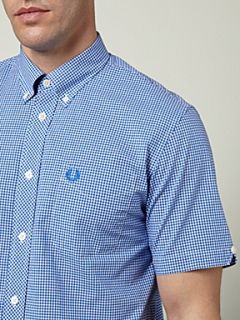 Fred Perry Short sleeve gingham shirt Blue   