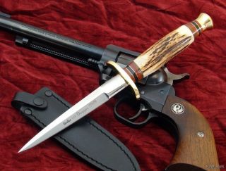 Linder Knife Dagger RARE Custom Stag Boot Knife German Made Brass
