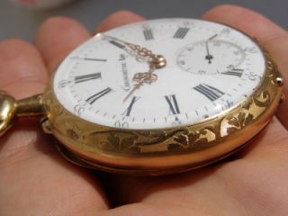 RRR Antique hand engraved 18k gold case Lip Chronometer pocket watch