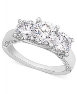 Diamond Ring, 18k White Gold Three Stone Diamond (1 1/2 ct. t.w.)