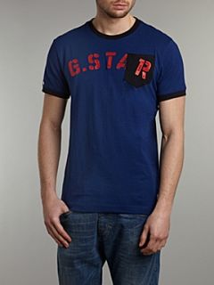G Star Crew neck matador printed front T shirt Blue   
