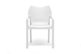 White Plastic Stackable Modern Dining Patio Deck Porch Chairs Indoor