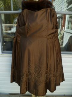 Women Authentic Natural Mink Fur Coat Sz 10 w Detachable Hood