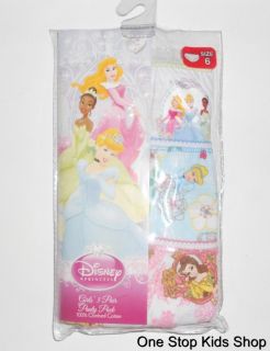 Disney Princess Girls 4 6 8 Underwear Panties Briefs Cinderella Snow