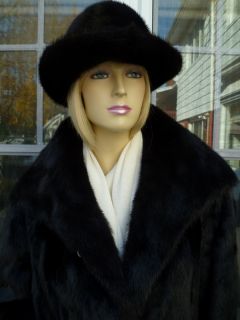 Women Beautiful F L Black Mink Fur Coat Sz 10 12