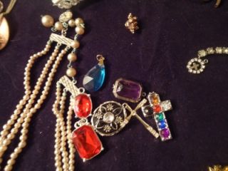 Rhinestone Repair Jewelry Lot High End 1 Lisner RS Necklace 31pc