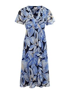 CC Paintstroke floral print dress Blue   