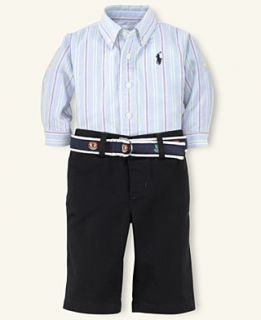 Ralph Lauren Baby Set, Baby Boys Oxford Striped Shirt and Pant Set