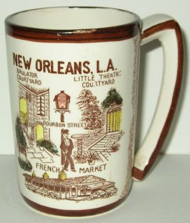 Vintage New Orleans La Mug Bourbon Street French Market Brulator