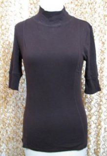 LINQ Anthropologie Brown 3 4 Sleeve Cotton Soft Knit Sweater Shirt Top